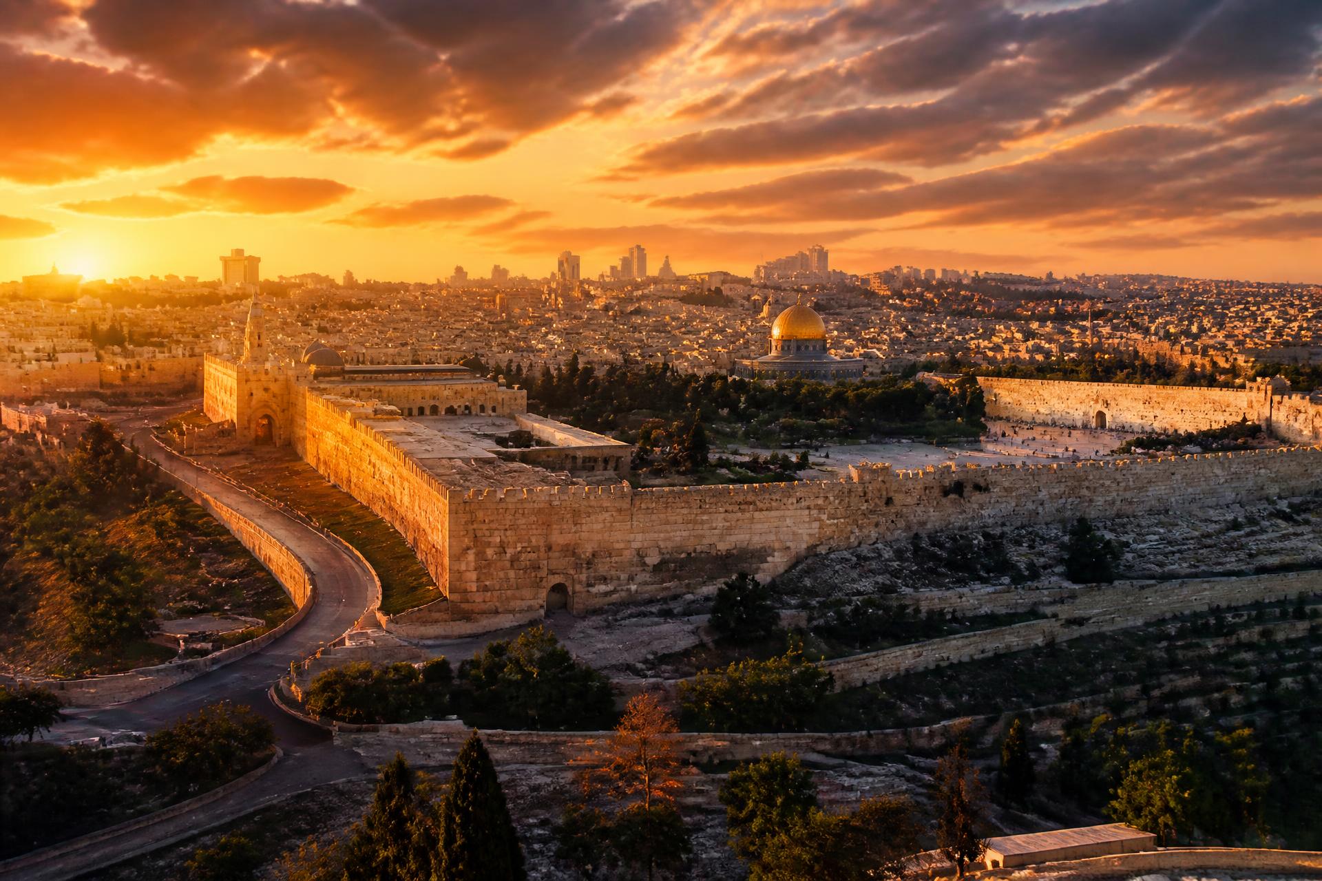 Jerusalem Old City at golden hour